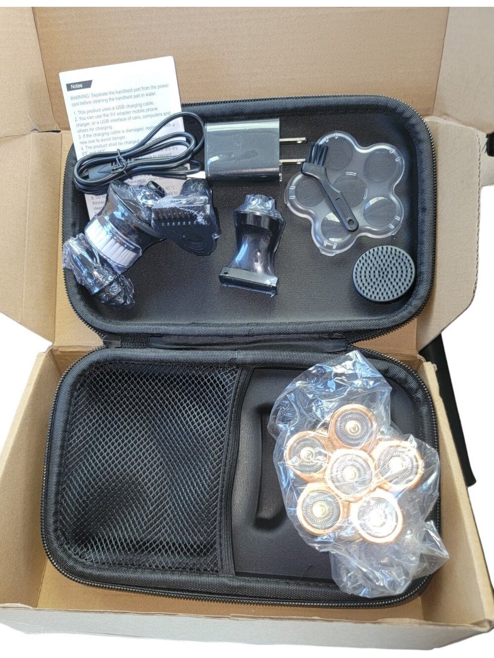 Bald Buddha Gold Pro Plus Wet Dry 6 Blade Rotary Head Shaver USB Recharchable